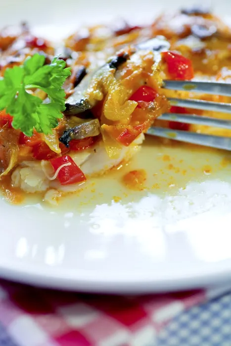Stampa con cornice : Soufflé di pesce