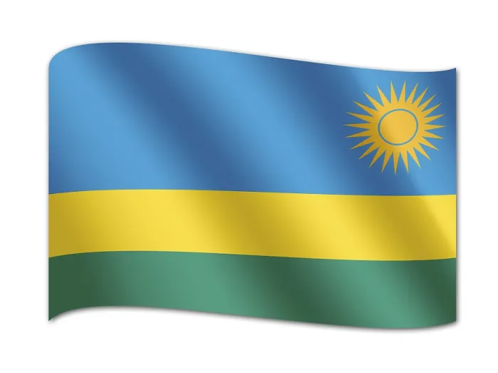 Stampa con cornice : Bandiera del Ruanda Stampa con cornice : Bandiera del Ruanda