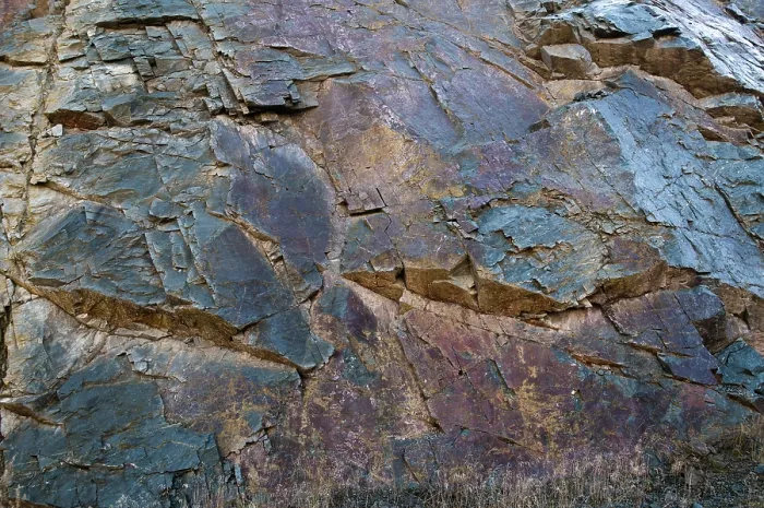 Stampa con cornice : Germania, Turingia, Diabase, Rocce.