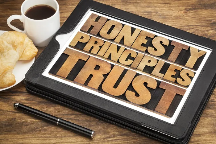 Stampa con cornice : Onestà, principi.
