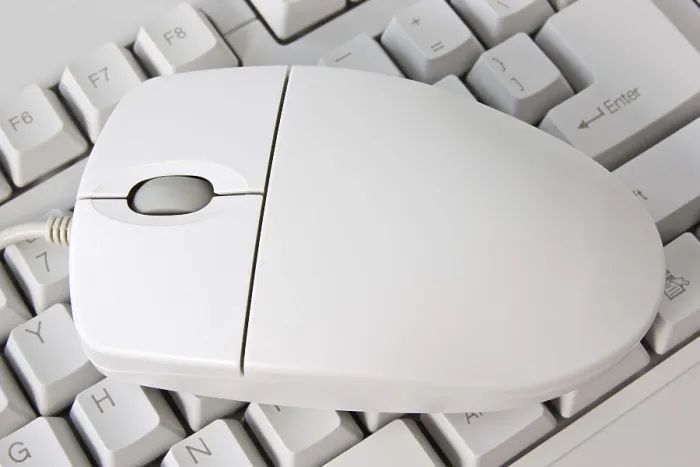 Stampa con cornice : Tastiera e mouse per un computer.