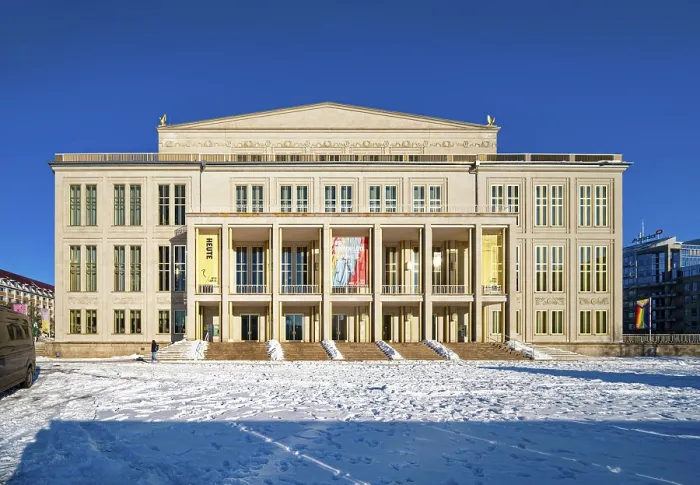 Stampa con cornice : Opera di Leipzig sull'Augustusplatz.