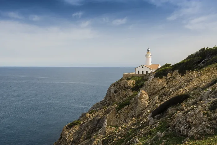 Stampa con cornice : Faro, Punta de Capdepera. Stampa con cornice : Faro, Punta de Capdepera.