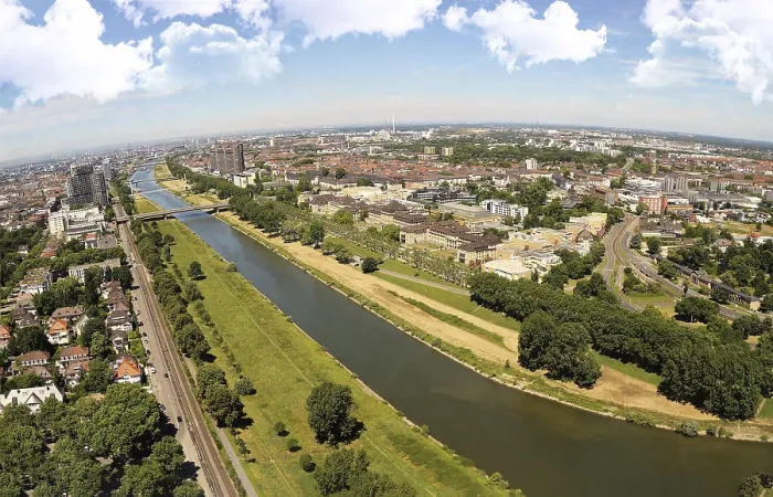 Stampa con cornice : Mannheim dal di sopra.