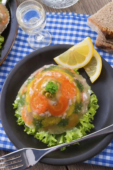 Stampa con cornice : Aspic di carne Stampa con cornice : Aspic di carne