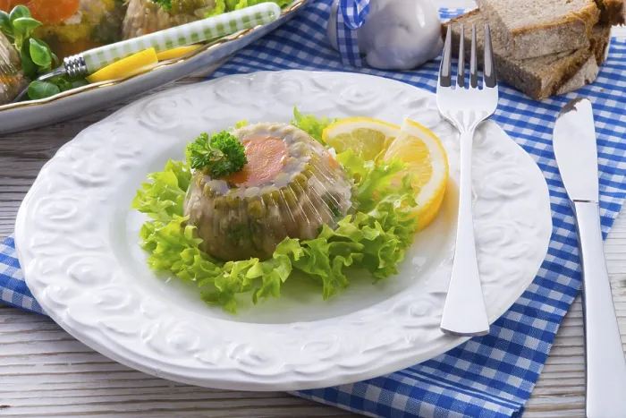 Stampa con cornice : Aspic di carne Stampa con cornice : Aspic di carne