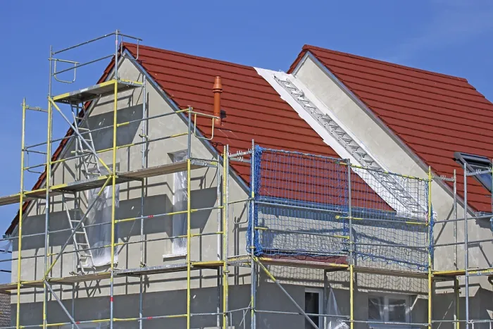 Stampa con cornice : Edificio nuovo con rendering di base completato dell'esterno facciata Edificio nuovo con rendering di base completato dell'esterno Stampa con cornice : Edificio nuovo con rendering di base completato dell'esterno facciata Edificio nuovo con rendering di base completato dell'esterno