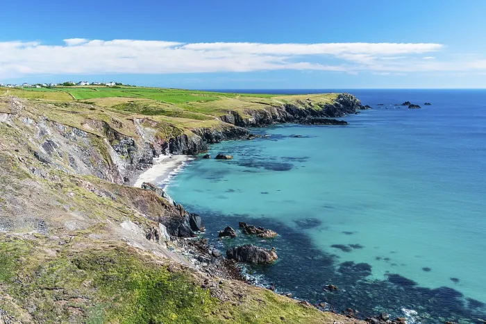 Stampa con cornice : Pentreath Beach e Cliffs, Cornovaglia. Stampa con cornice : Pentreath Beach e Cliffs, Cornovaglia.