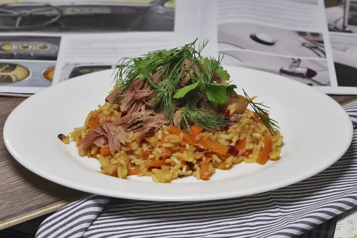 Stampa con cornice : Pilaf con manzo. Stampa con cornice : Pilaf con manzo.