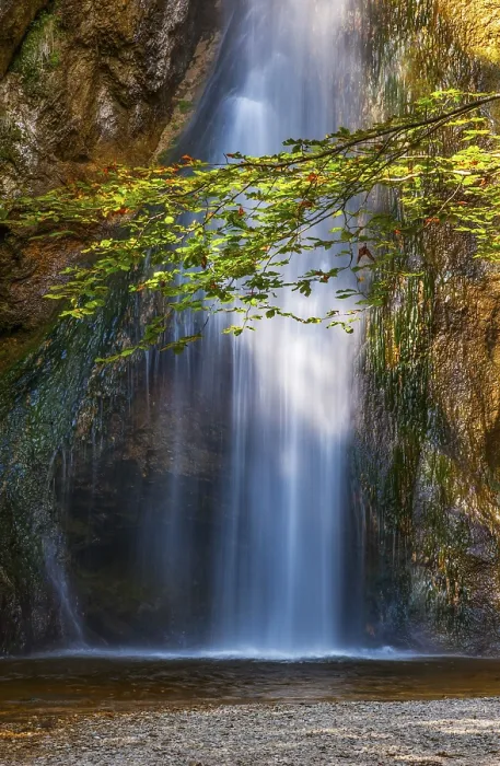 Stampa con cornice : Cascata Plotz, monumento naturale. Stampa con cornice : Cascata Plotz, monumento naturale.