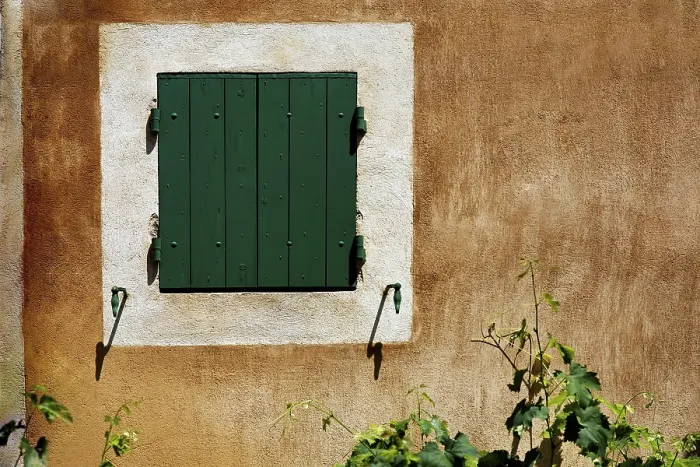 Stampa con cornice : Provenza, finestra con vite. Stampa con cornice : Provenza, finestra con vite.