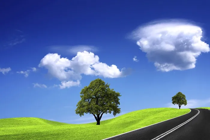 Stampa con cornice : Strada e cielo nuvoloso. Stampa con cornice : Strada e cielo nuvoloso.
