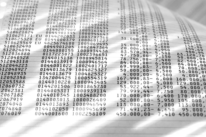 Stampa con cornice : File di numeri Stampa con cornice : File di numeri