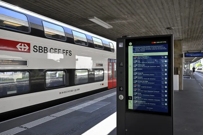 Stampa con cornice : Orario SBB e treno passeggeri.