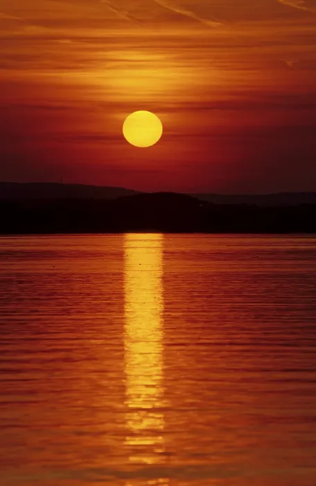 Stampa con cornice : Tramonto a Reichenau.