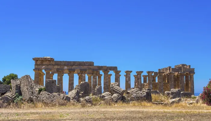 Stampa con cornice : Tempio di Era, Tempio E, Giunone.