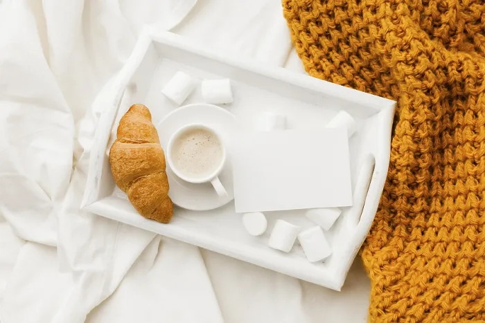 Stampa con cornice : Piatto con colazione.