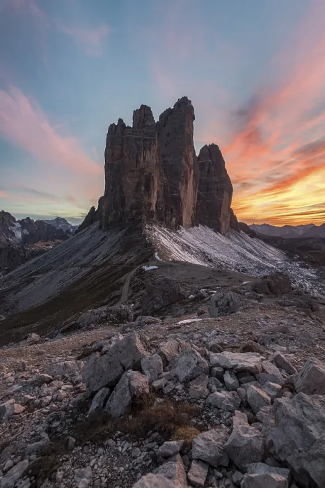 Stampa con cornice : Visuale dallo Patternsattel alle Tre Cime.