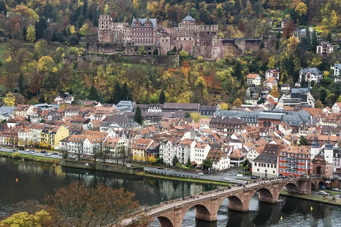 Stampa con cornice : Panorama dal Philsophenweg al Neckar.