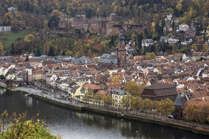 Stampa con cornice : Vista dal Philsophenweg al Neckar. Stampa con cornice : Vista dal Philsophenweg al Neckar.