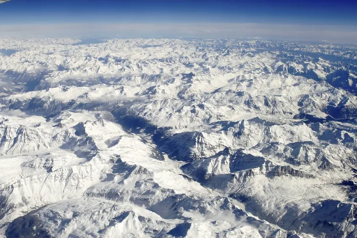 Stampa con cornice : Vista da un aereo, Alpi. Stampa con cornice : Vista da un aereo, Alpi.