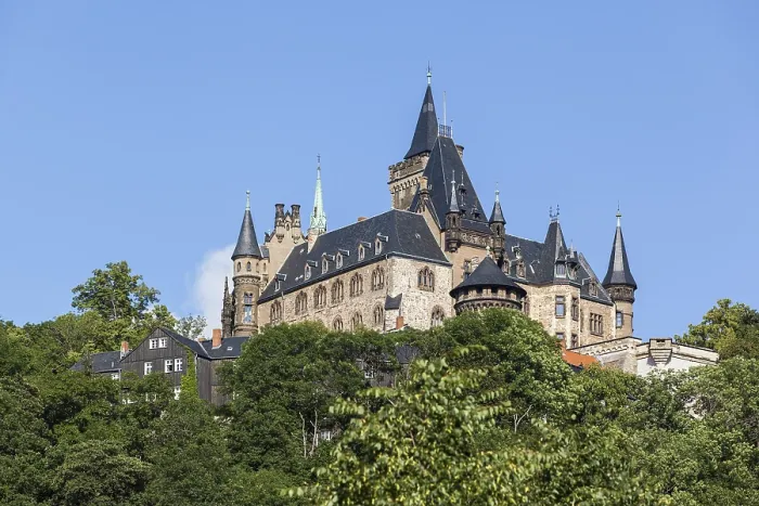 Stampa con cornice : Visuale del Castello di Wernigerode. Stampa con cornice : Visuale del Castello di Wernigerode.