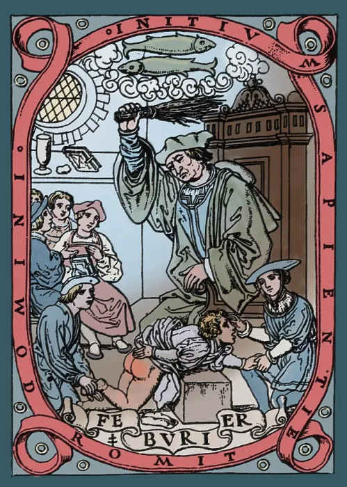 Stampa con cornice : La frustagione, 1526.