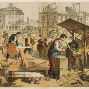 Builders at Work Print