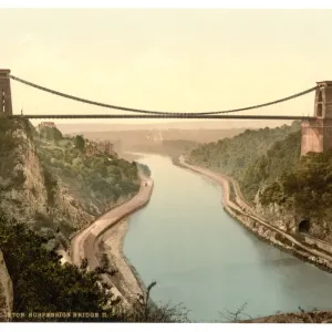 Clifton Suspension Bridge Print, Bristol England circa 1890-1900 Clifton Suspension Bridge Print, Bristol England circa 1890-1900