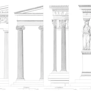 Classical Greek Orders in Architectural Columns Print