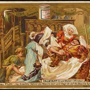 Falstaff in Laundry Basket Print