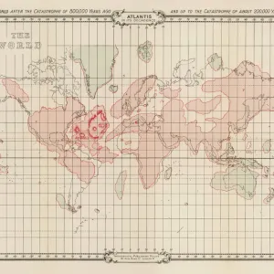 Atlantis Print: Map of the Lost City in Decline