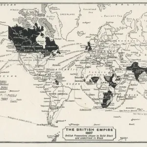 1897 British Empire World Map Print
