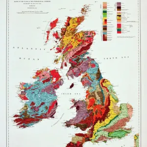 Geological Map of the British Islands Print 1941