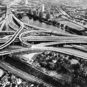 Spaghetti Junction Aerial View Print, Birmingham, 1970s