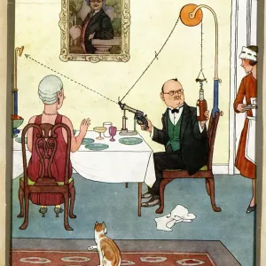 W Heath Robinson - Opening the Wine Bottle Print W Heath Robinson - Opening the Wine Bottle Print