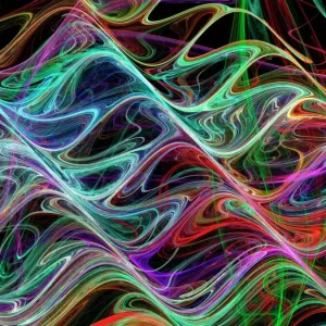Waveforms Print: Abstract Computer Artwork of a Ripping Wave