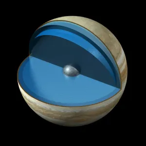 Jupiter's Interior Print: A Cutaway Computer Artwork