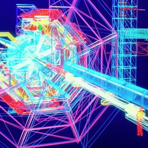 Computer artwork of ATLAS detector print