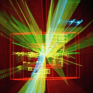 Particle Interaction Print: High-Energy Collision at CERN