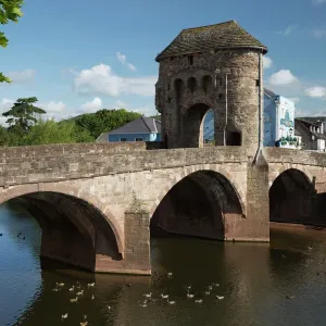 Monnow Bridge and Gate Print, Monmouthshire, Wales Monnow Bridge and Gate Print, Monmouthshire, Wales