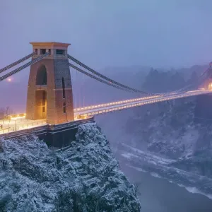 Clifton Suspension Bridge Winter View Print, Bristol UK Clifton Suspension Bridge Winter View Print, Bristol UK