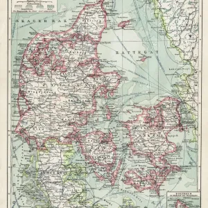 Carte du Danemark 1900. Carte du Danemark 1900.