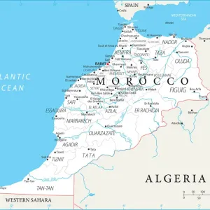 Vintage Map Print of Morocco, North Africa 18th Century Vintage Map Print of Morocco, North Africa 18th Century