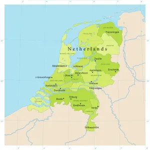 Netherlands Vector Map - Highly Detailed CMYK Print Ready Netherlands Vector Map - Highly Detailed CMYK Print Ready