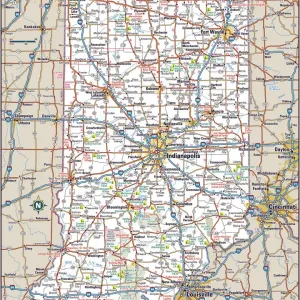 Indianastraßenkarte Indianastraßenkarte