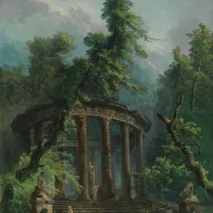 Der Schwimmbad, Künstler: Hubert Robert Der Schwimmbad, Künstler: Hubert Robert