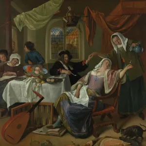 Jan Steen's The Dissolute Household Print, 1663-64 Jan Steen's The Dissolute Household Print, 1663-64