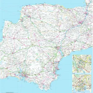 Devon County Road Map Print