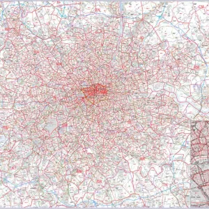 London and M25 Postcode Sector Map Print (Sheet 8)
